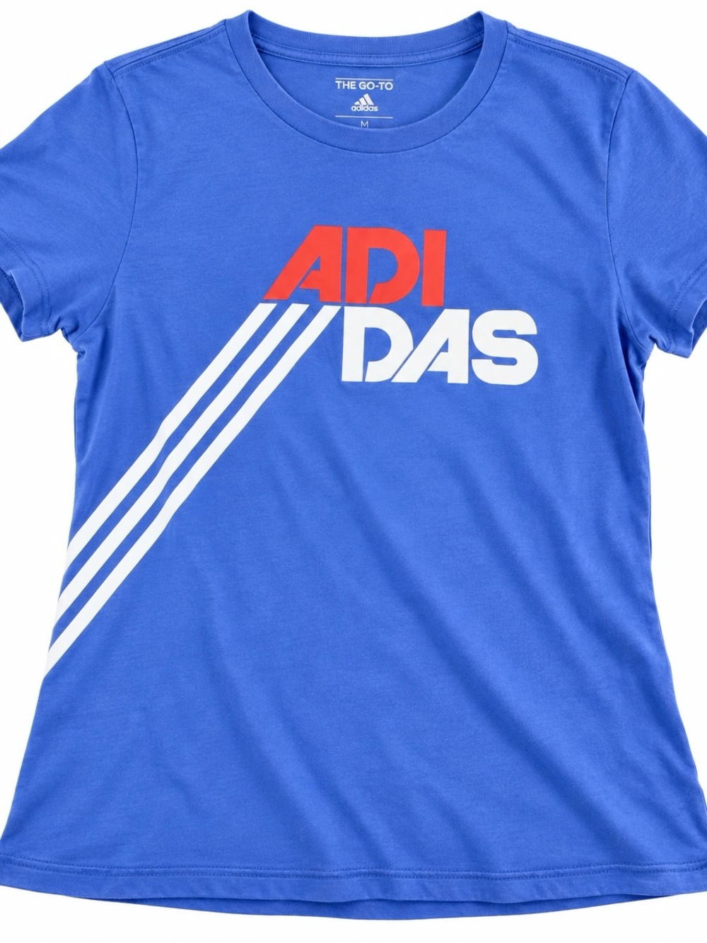 adidas Blue Tee with Red and White Logo